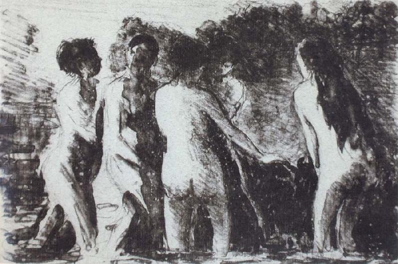 Camille Pissarro Line of bathers Sweden oil painting art